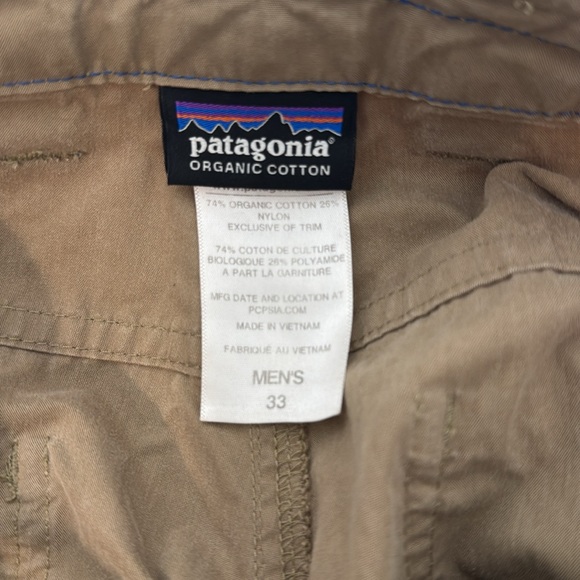 Men’s Patagonia Khaki Pants 33/32 5 pocket plus phone pocket Worn Great shape - Picture 6 of 6